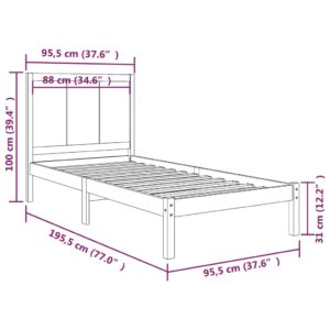 Πλαίσιο Κρεβατιού 90 x 190 εκ. από Ξύλο Πεύκου 3FT Single