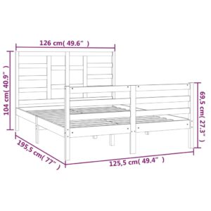 Πλαίσιο Κρεβατιού 120 x 190 εκ. από Μασίφ Ξύλο 4FT Small Double