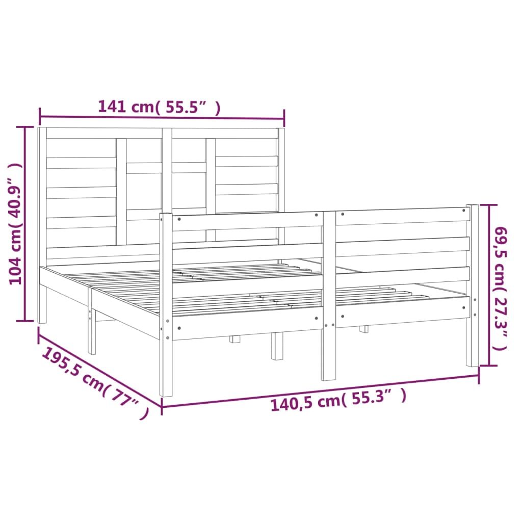 Πλαίσιο Κρεβατιού Μελί 135 x 190 εκ Ξύλο Πεύκου 4FT6 Double