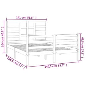 Πλαίσιο Κρεβατιού Μελί 135 x 190 εκ Ξύλο Πεύκου 4FT6 Double