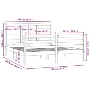 Πλαίσιο Κρεβατιού 160 x 200 εκ. από Μασίφ Ξύλο