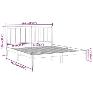 Πλαίσιο Κρεβατιού Μελί 180 x 200 εκ. Μασίφ Ξύλο 6FT Super King