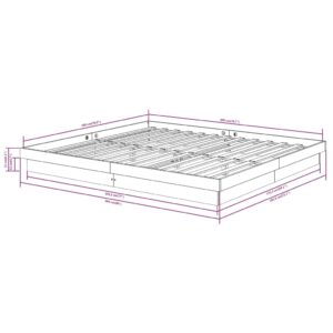 Πλαίσιο Κρεβατιού Μελί 180 x 200 εκ. Μασίφ Ξύλο 6FT Super King