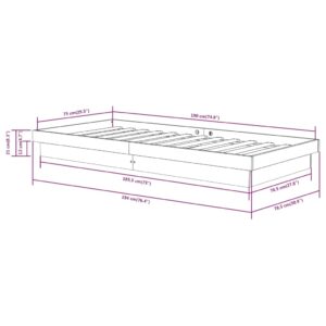 Πλαίσιο Κρεβατιού 75x190 εκ. από Μασίφ Ξύλο 2FT6 Small Single