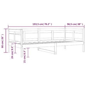 Καναπές Κρεβάτι Καφέ Μελί 90 x 190 εκ. από Μασίφ Ξύλο Πεύκου