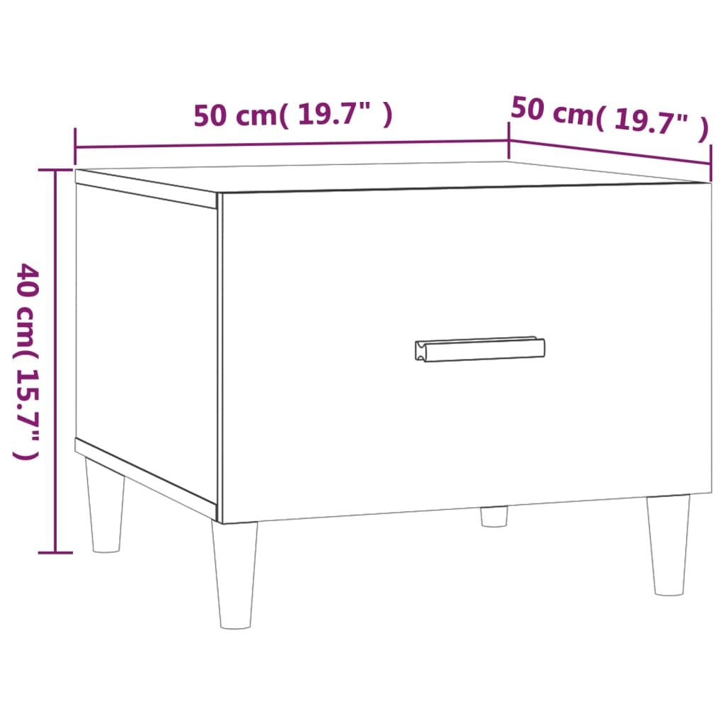 Τραπεζάκι Σαλονιού Μαύρο 50x50x40 εκ. από Επεξεργασμένο Ξύλο