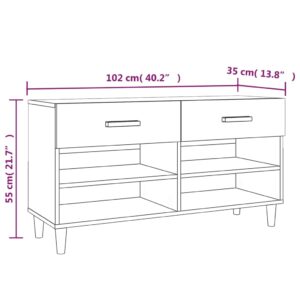 Παπουτσοθήκη Sonoma Δρυς 102x35x55 εκ. από Επεξεργασμένο Ξύλο