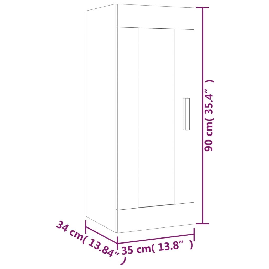 Ντουλάπι Τοίχου Γκρι Sonoma 35x34x90 εκ. Επεξεργασμένο Ξύλο