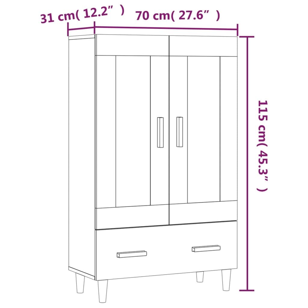 Ντουλάπα Γκρι Sonoma 70 x 31 x 115 εκ. από Επεξεργασμένο Ξύλο