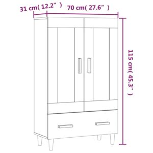 Ντουλάπα Γκρι Sonoma 70 x 31 x 115 εκ. από Επεξεργασμένο Ξύλο