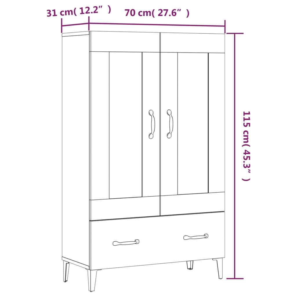 Ντουλάπα Γκρι Sonoma 70 x 31 x 115 εκ. από Επεξεργασμένο Ξύλο