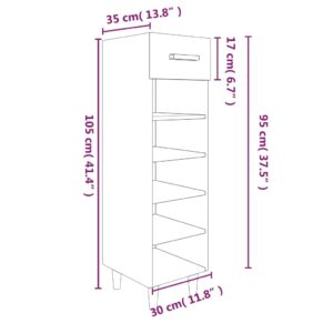 Παπουτσοθήκη Γκρι Sonoma 30x35x105 εκ. από Επεξεργασμένο Ξύλο