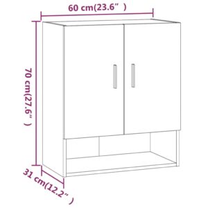 Ντουλάπι Τοίχου Γκρι Sonoma 60x31x70εκ. Επεξεργασμένο Ξύλο