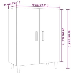 Ντουλάπι Γκρι σκυροδέματος 70x34x180 από Επεξεργασμένο Ξύλο