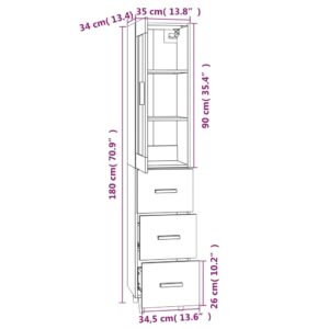 Ντουλάπι Καπνιστή δρυς 35x34x180 εκ. από Επεξεργασμένο Ξύλο