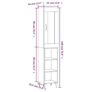 Ντουλάπι Γκρι Sonoma 35 x 34 x 180 εκ. από Επεξεργασμένο Ξύλο