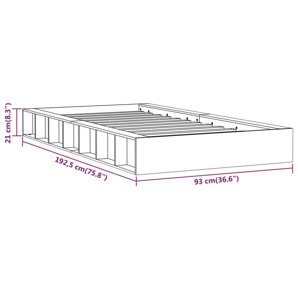 Πλαίσιο Κρεβατιού LED Λευκό 75x190 εκ. Ξύλο 2FT6 Small Single