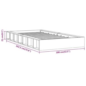 Πλαίσιο Κρεβατιού Μελί 90 x 190 εκ. Μασίφ Ξύλο 3FT Single