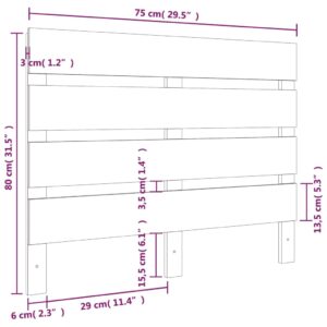 Κεφαλάρι Κρεβατιού 75 x 3 x 80 εκ. από Μασίφ Ξύλο Πεύκου