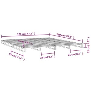 Πλαίσιο Κρεβατιού Μελί 120x190 εκ. Μασίφ Πεύκο 4FT Small Double