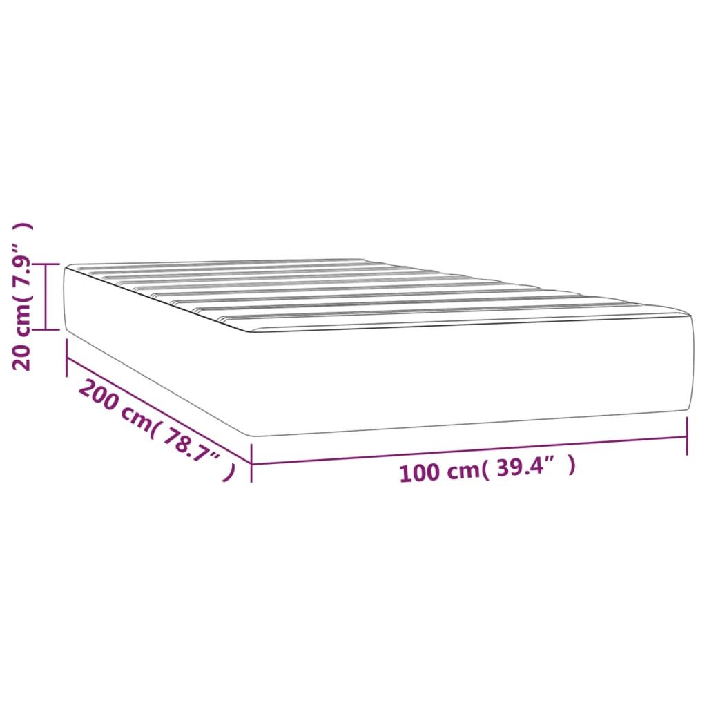 Στρώμα με Pocket Springs Πράσινο 100x200x20 εκ. Υφασμάτινο