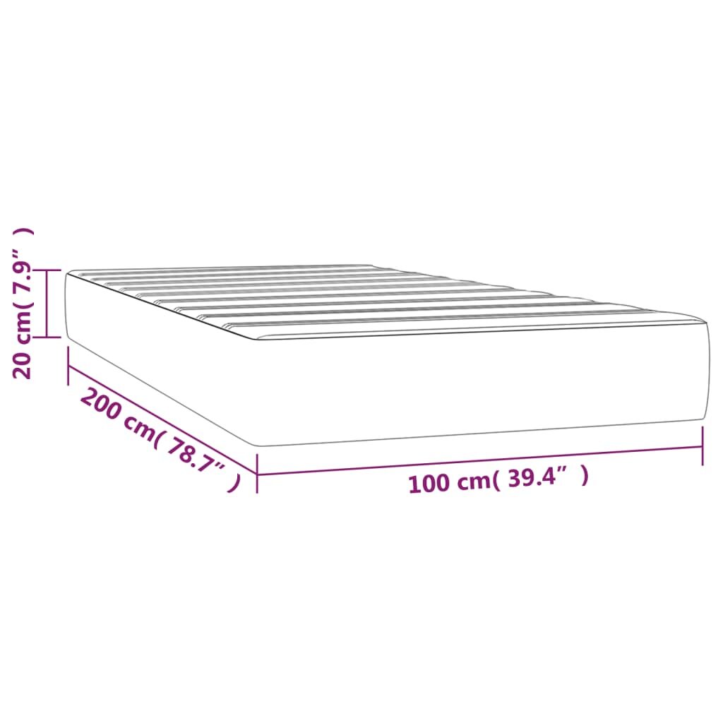 Στρώμα με Pocket Springs Κρεμ 100x200x20 εκ. Συνθετικό Δέρμα