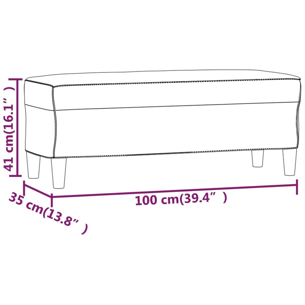 Πάγκος Μπλε 100x35x41 εκ. Βελούδινος