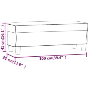 Πάγκος Κρεμ 100x35x41 εκ. από Συνθετικό Δέρμα