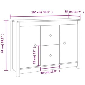 Ντουλάπι 100 x 35 x 74 εκ. από Μασίφ Ξύλο Πεύκου