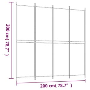 Διαχωριστικό Δωματίου με 4 Πάνελ Καφέ 200x200 εκ. από Ύφασμα