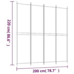 Διαχωριστικό Δωματίου με 4 Πάνελ Ανθρακί 200x220 εκ. από Ύφασμα