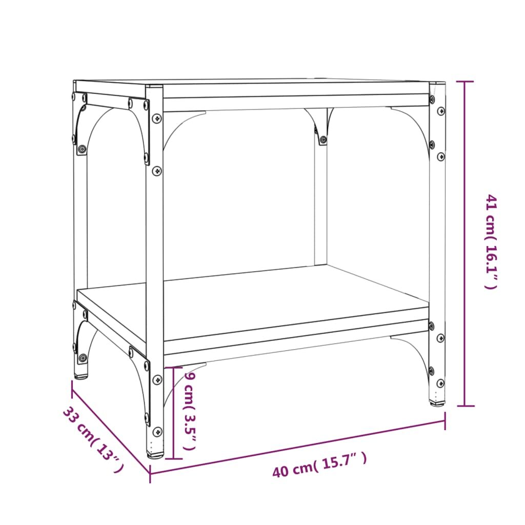 Έπιπλο Τηλεόρασης Γκρι Sonoma 40x33x41 εκ. Επεξ. Ξύλο & Ατσάλι