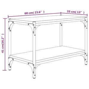 Έπιπλο Τηλεόρασης Γκρι Sonoma 60x33x41 εκ. Επεξ. Ξύλο & Ατσάλι