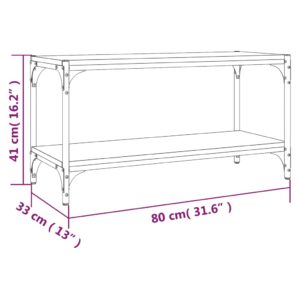 Έπιπλο Τηλεόρασης Καφέ Δρυς 80x33x41 εκ. Επεξ. Ξύλο & Ατσάλι