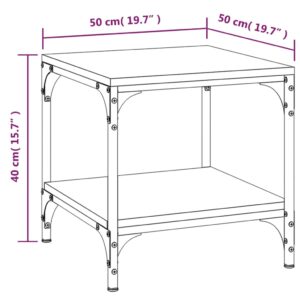 Τραπεζάκι Σαλονιού Μαύρο 50x50x40 εκ. από Επεξεργασμένο Ξύλο