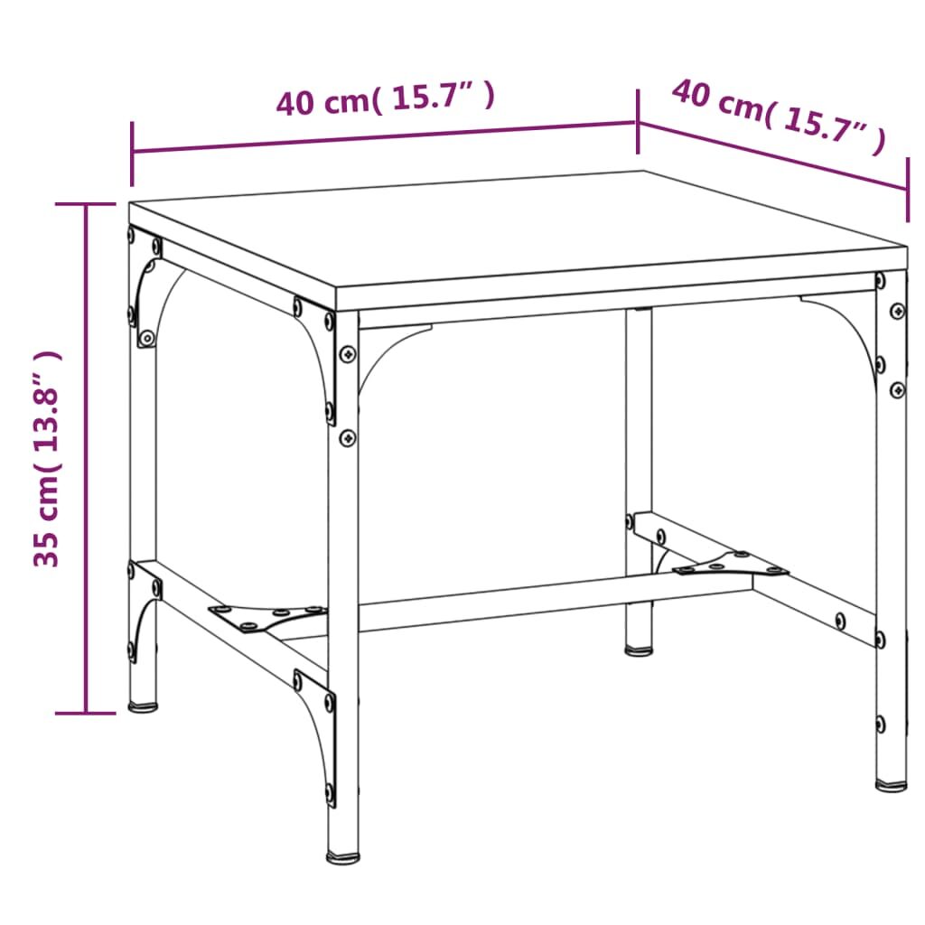 Τραπεζάκια Σαλονιού 2 τεμ. Καπνιστή Δρυς 40x40x35 εκ Επεξ. Ξύλο