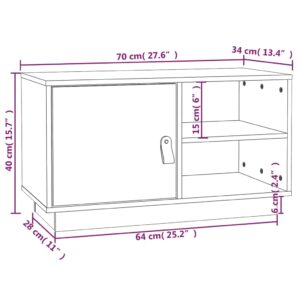 Έπιπλο Τηλεόρασης Γκρι 70 x 34 x 40 εκ. από Μασίφ Ξύλο Πεύκου