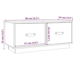 Έπιπλο Τηλεόρασης Καφέ Μελί 80x34x35 εκ από Μασίφ Ξύλο Πεύκου