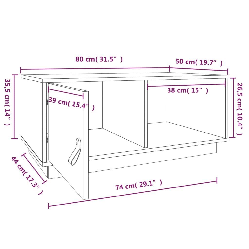 Τραπεζάκι Σαλονιού Γκρι 80x50x35