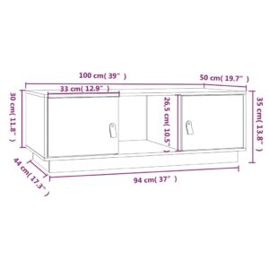 Τραπεζάκι Σαλονιού Γκρι 100x50x35 εκ. από Μασίφ Ξύλο Πεύκου