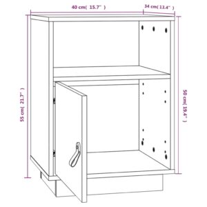 Κομοδίνα 2 τεμ. 40 x 34 x 55 εκ. από Μασίφ Ξύλο Πεύκου