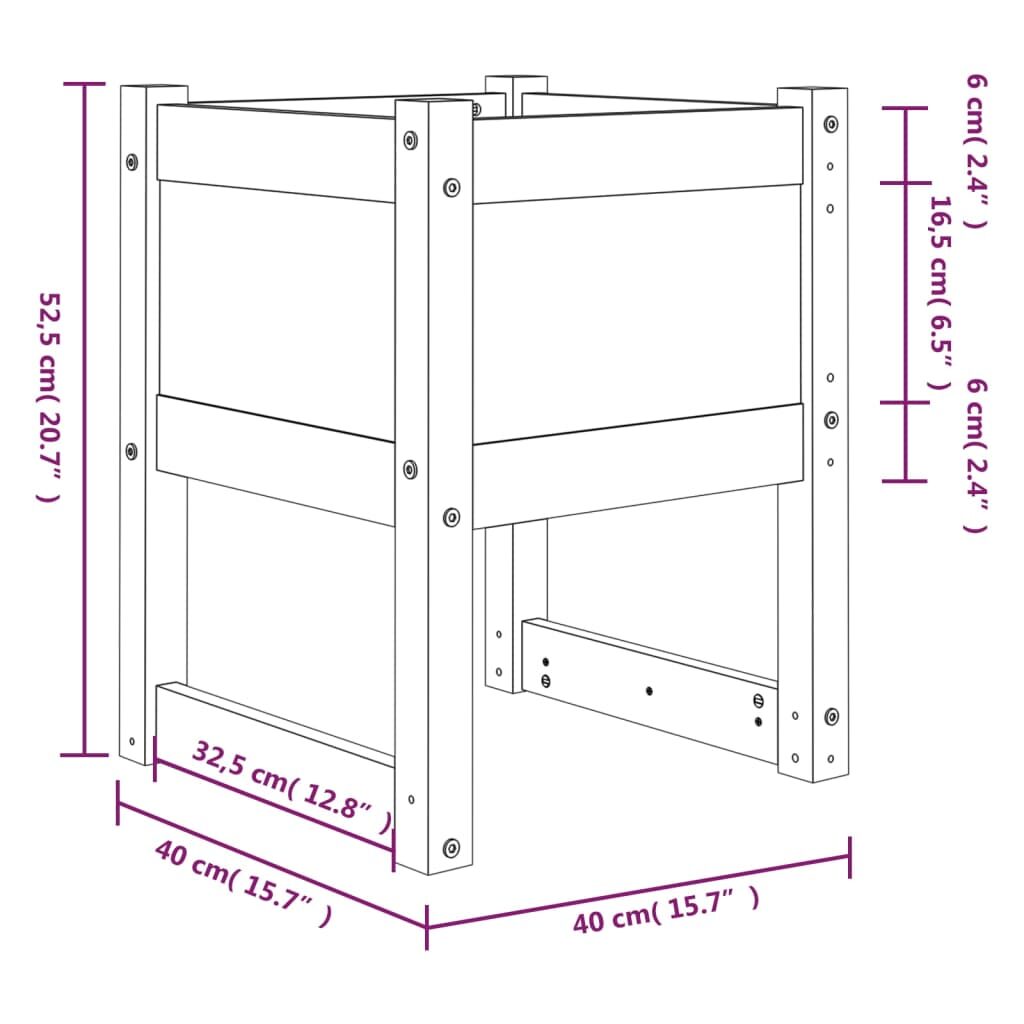 Ζαρντινιέρα Καφέ Μελί 40 x 40 x 52