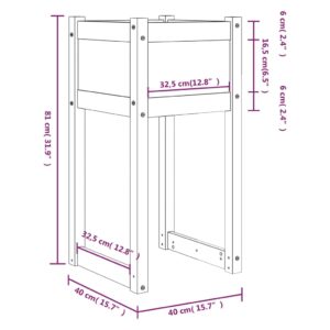 Ζαρντινιέρα 40x40x81 εκ. από Μασίφ Ξύλο Πεύκου