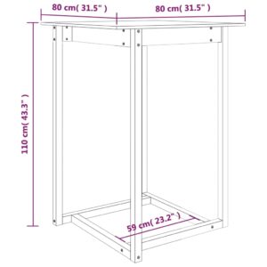 Τραπέζι Μπαρ Καφέ Μελί 80x80x110 εκ. από Μασίφ Ξύλο Πεύκου