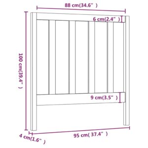 Κεφαλάρι Κρεβατιού Μελί 95x4x100 εκ. από Μασίφ Ξύλο Πεύκου