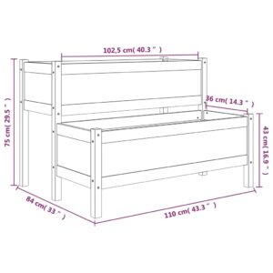 Ζαρντινιέρα Γκρι 110 x 84 x 75 εκ. από Μασίφ Ξύλο Πεύκου