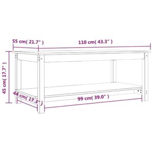 Τραπεζάκι Σαλονιού Καφέ Μελί 110x55x45 εκ. Μασίφ Ξύλο Πεύκου