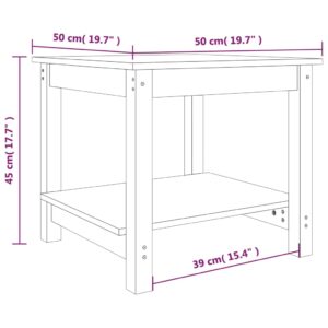 Τραπεζάκι Σαλονιού Μαύρο 50 x 50 x 45 εκ. από Μασίφ Ξύλο Πεύκου