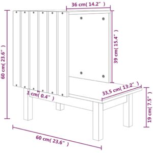 Σπίτι Γάτας Μαύρο 60 x 36 x 60 εκ. από Μασίφ Ξύλο Πεύκου