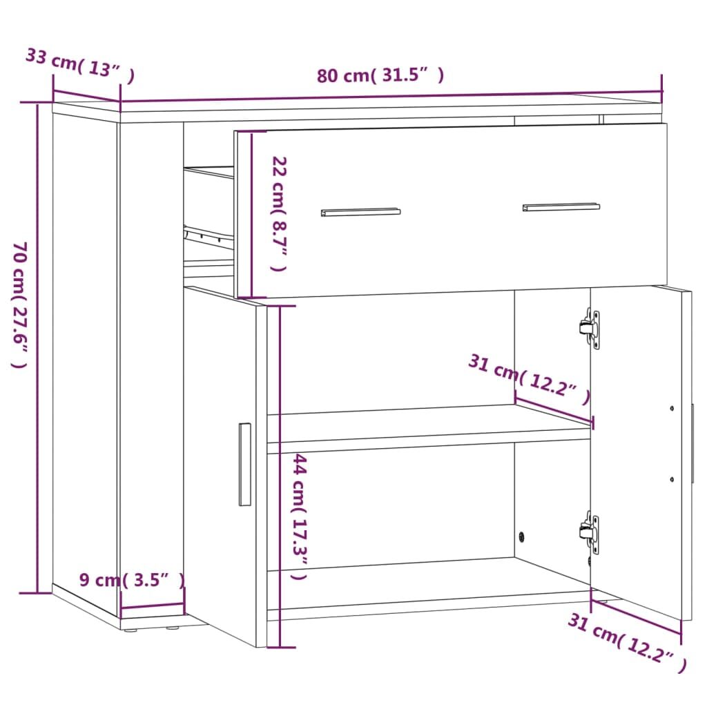 Ντουλάπι Καπνιστή Δρυς 80x33x70 εκ. από Επεξεργασμένο Ξύλο